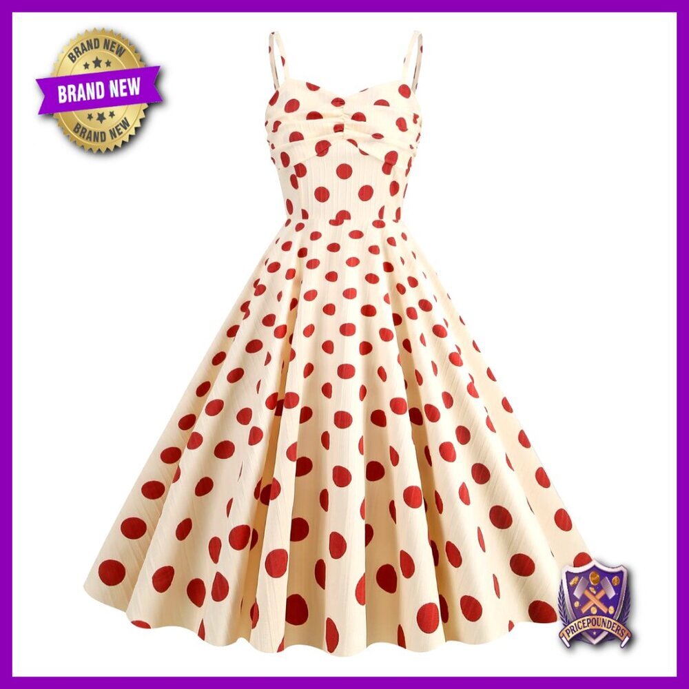 Vintage 1950s Retro Rockabilly Halter Backless A-Line Swing Dress Party Wear